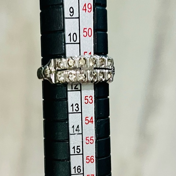 Sterling Silver Double Row Marcasite Band Ring, Size 6 - Picture 5 of 14